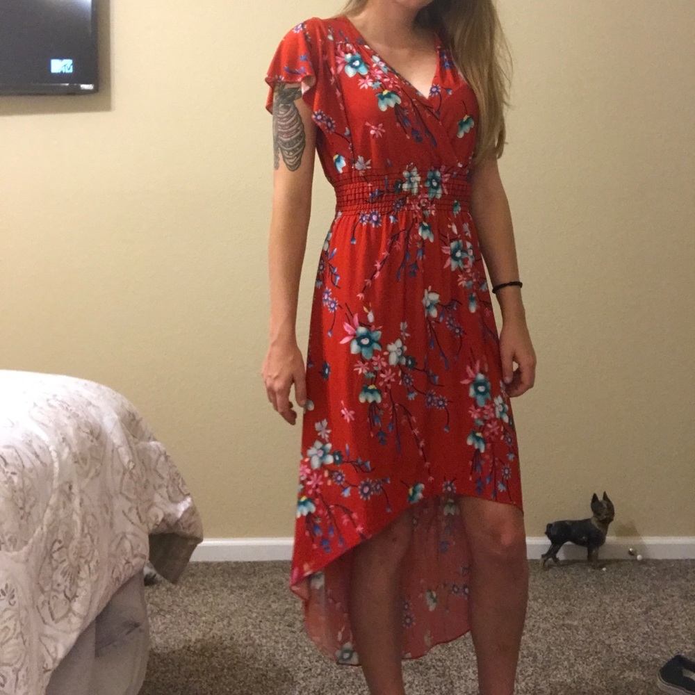 High low floral dress